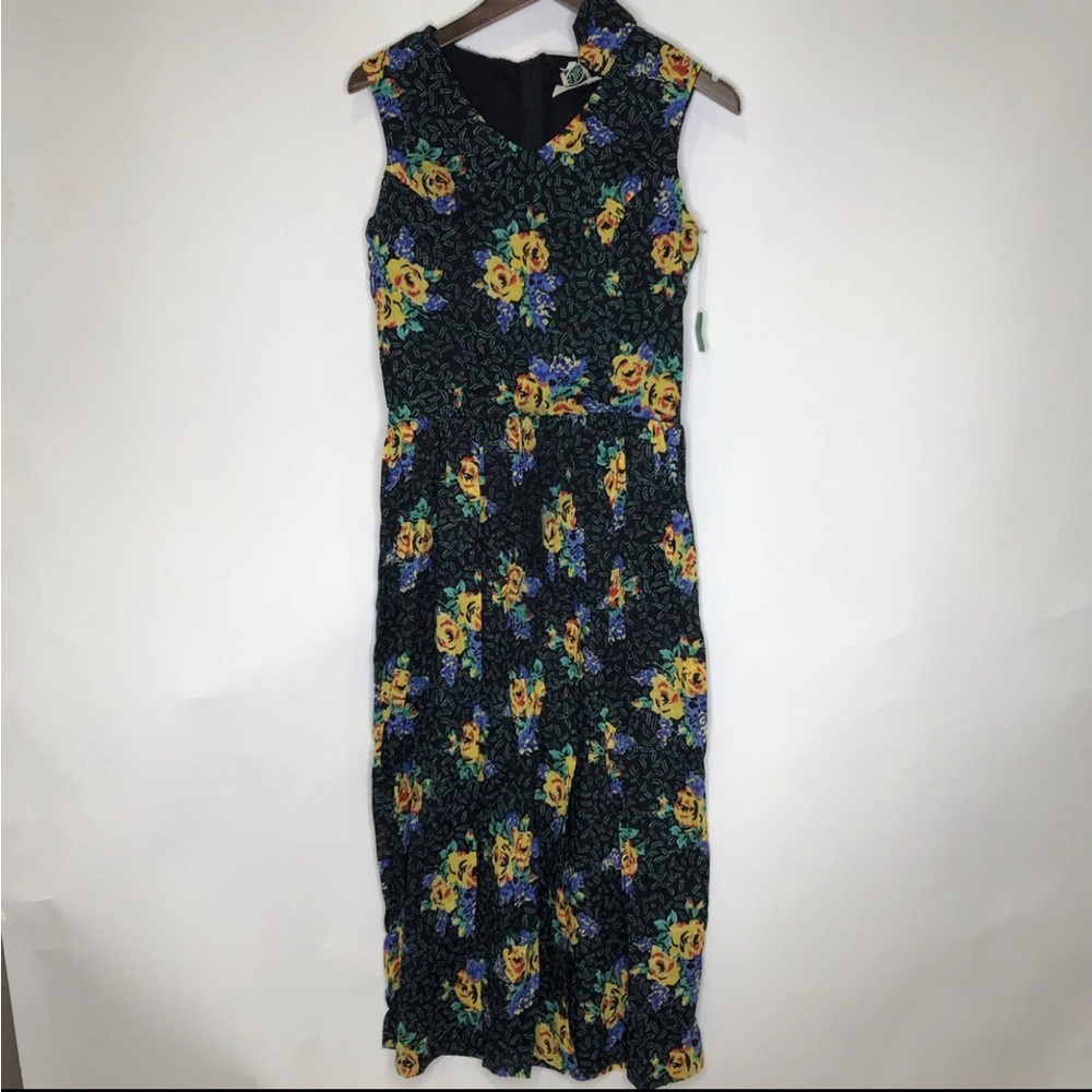 J Jill LTD Vintage Sleeveless Floral Dress Small